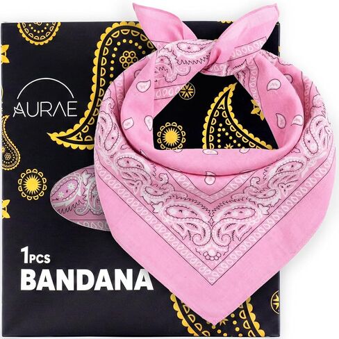 باندانا AURAE - 100% قطن وألياف طبيعية - وشاح باندانا بدون بوليستر - ناعم ومتين وقابل للغسل في الغسالة in Kuwait