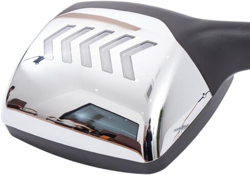 مناسب لشاحنة Kenworth T680 2013-2019 مجموعة مرآة غطاء محرك السيارة من الكروم مع ضوء LED خمسة أسهم للسائق وجانب الركاب زوج واحد in Kuwait