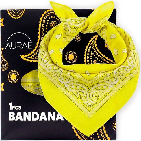 باندانا AURAE - 100% قطن وألياف طبيعية - وشاح باندانا بدون بوليستر - ناعم ومتين وقابل للغسل في الغسالة in Kuwait