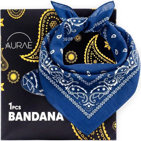 باندانا AURAE - 100% قطن وألياف طبيعية - وشاح باندانا بدون بوليستر - ناعم ومتين وقابل للغسل في الغسالة in Kuwait
