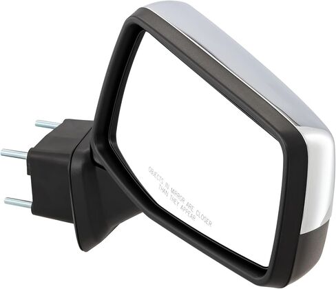 JC Whitney Right Power Heated Mirror for GMC Sierra 1500 2019-2023 Manual Fold With Memory; Without Signal Light, Blind Spot Monitor, Puddle Lamp & Auto-Dimming Chrome New Body Style JGM230ER in Kuwait