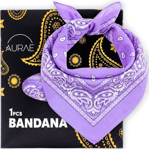 باندانا AURAE - 100% قطن وألياف طبيعية - وشاح باندانا بدون بوليستر - ناعم ومتين وقابل للغسل في الغسالة in Kuwait