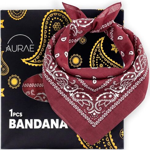 باندانا AURAE - 100% قطن وألياف طبيعية - وشاح باندانا بدون بوليستر - ناعم ومتين وقابل للغسل في الغسالة in Kuwait