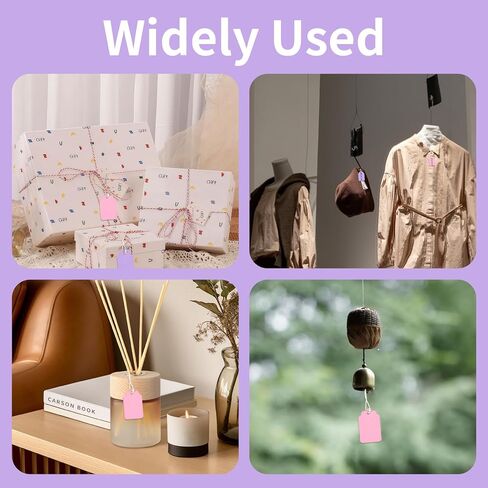 علامات الأسعار مع سلسلة - 300 قطعة ملصقات معلقة فارغة ملونة مقاس 2.2 × 3.5 سم ملصقات بيع صغيرة لجميع المناسبات علامات التسعير in Kuwait