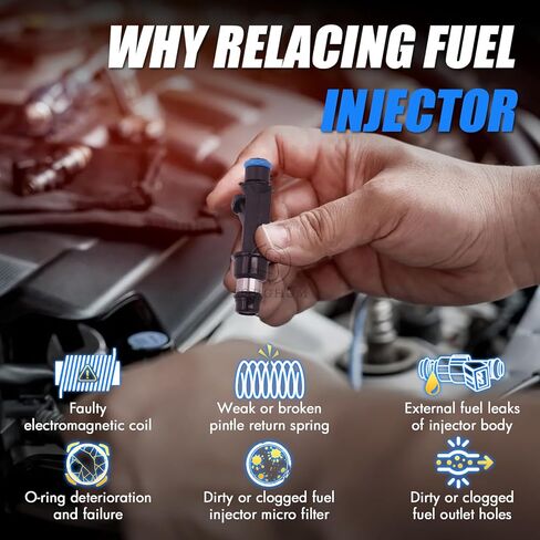 Sorghum Fuel Injectors Set of 6 Compatible with Chevrolet Camaro 2000-2002 Impala Monte Carlo 2000-2005 Buick LeSabre Park Avenue 2001-2005 Regal 2001-2004 Pontiac Replace# FJ313 12586551 17113611 in Kuwait