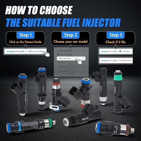 Sorghum Fuel Injectors Set of 6 Compatible with Chevrolet Camaro 2000-2002 Impala Monte Carlo 2000-2005 Buick LeSabre Park Avenue 2001-2005 Regal 2001-2004 Pontiac Replace# FJ313 12586551 17113611 in Kuwait