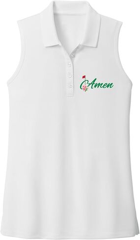Amen Golf Polo Shirt for Women - Cute Floral Country Club Short Sleeve or Sleeveless Athletic Top in Saudi Arabia