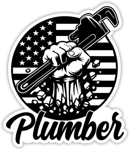 MAIANEY (3Pcs, 3in) Plumbing Plumber Pipe Drain Fittings Wrench Vinyl Sticker, Funny Plumber Gifts for Men Plumbing, Waterproof Vinyl Decal, for Hard Hat Laptop Water Bottle Phone Tumbler Car Window in Saudi Arabia