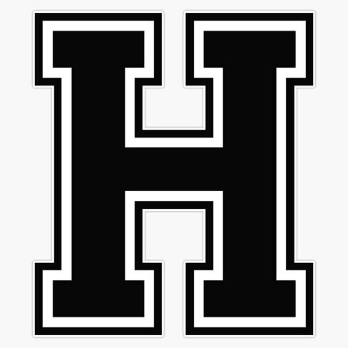 Letter - H (Black) Vinyl Sticker Waterproof Bumper Sticker Laptop Window Decal 5" in Saudi Arabia