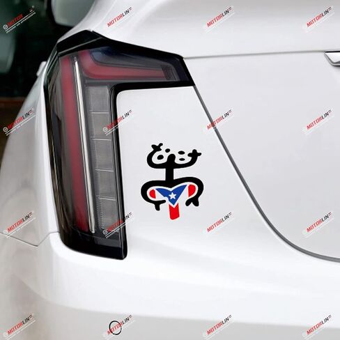 2X Puerto Rico Flag Coqui Frog Taino Decal Sticker Car Vinyl no bkgrd Black + PR Flag Color 4'' in Saudi Arabia