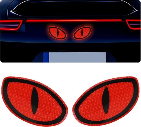 Hovom 2PCS Car Reflective Stickers, Cool Cute Eyes Auto Warning Decal, Motorcycle Helmet Stickers, High Visibility Reflective Decal for Night Safety Driving Bumper Window, Car Accessories (Blue) in Kuwait