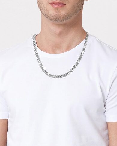Lucky Brand Mens Jewelry Set with Curb Chain Necklace 22" and Bracelet 8.5", 304 4MM Stainless Steel in Saudi Arabia