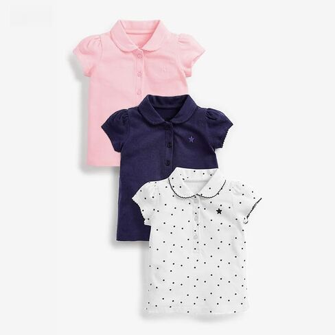 Girls Summer T-Shirt, Collared Short Sleeve Soft Tee for Kids Toddler Casual Top in Saudi Arabia