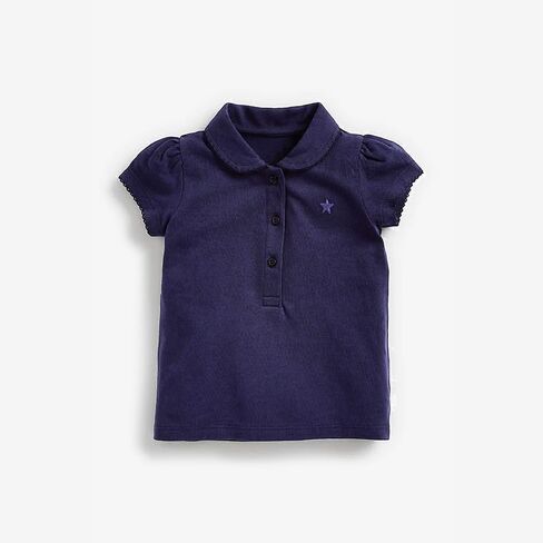 Girls Summer T-Shirt, Collared Short Sleeve Cotton Tee for Kids Toddler Casual Top in Saudi Arabia