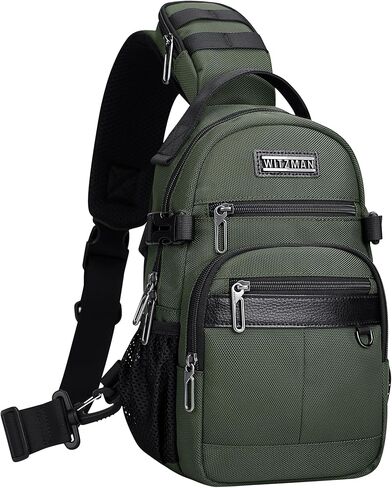 WITZMAN Sling Bag for Men Travel Crossbody Bag Small Shoulder Bag with Shoulder Strap Pocket for Casual Daily Work (B734 Black) in Kuwait
