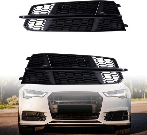 Astra Depot يسار يمين أمامي سفلي لتدفق الهواء مصبغة أسود لامع Blk Trim متوافق مع 2015-2018 Audi A6 C7 S-Line 4G0807682AN 4G0807681AN in Saudi Arabia