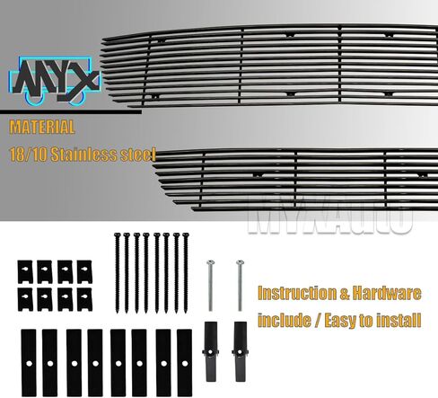 Front Grille Compatible with 2015-2018 Dodge Charger/19 Charger SXT W/O Adap Ctrl Black Billet Grill Main Upper Lower Bumper Grill Combo in Kuwait