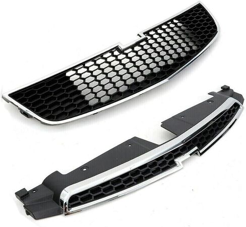 Front Bumper Upper Grille+ Lower Grill Set Compatible with 2011 2012 2013 2014 Chevy CRUZE Eco LS LT LTZ Black in Kuwait