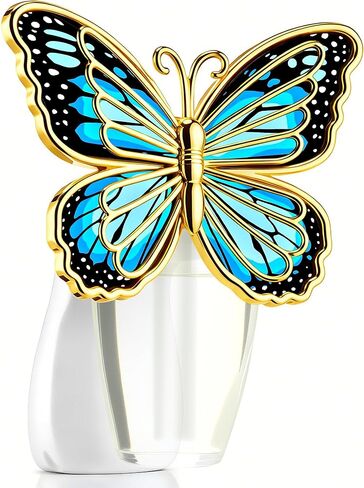 Wall Fragrance Plug in Compatible with Bath and Body Works WallFlower, Scent Diffuser with Night Light, ETL Certified, Long Lasting Scented Warmer Diffuser Home Office (Blue,Butterfly) in Kuwait