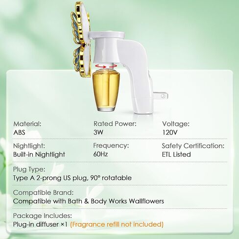 Wall Fragrance Plug in Compatible with Bath and Body Works WallFlower, Scent Diffuser with Night Light, ETL Certified, Long Lasting Scented Warmer Diffuser Home Office (Blue,Butterfly) in Kuwait