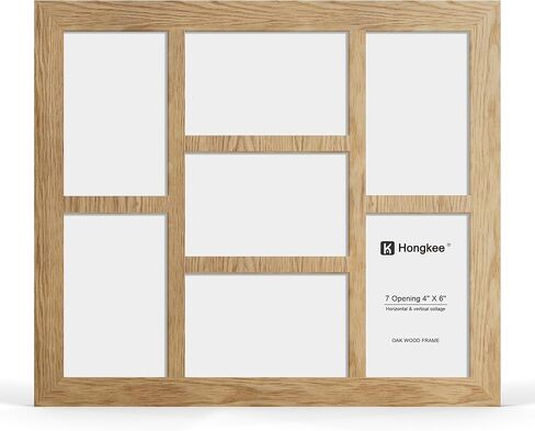 إطار صور من خشب البلوط مقاس 4x6، إطارات من الزجاج الحقيقي والخشب الصلب، إطار صورة مقاس 5 4x6 - تركيب على الحائط أفقيًا أو رأسيًا (عبوة واحدة، أسود) in Kuwait