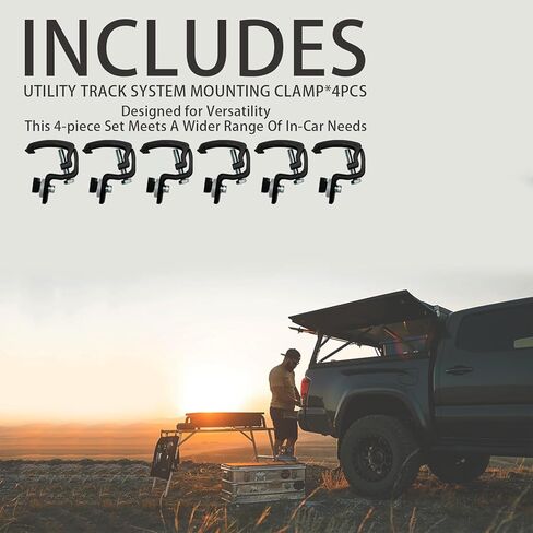 مجموعة من 6 مشابك لسرير الشاحنة لغطاء الشاحنة/الغطاء/غطاء العربة متوافق مع 2020 Jeep Gladiator & 2016 وأحدث نظام قضبان السرير Toyota Tacoma in Kuwait