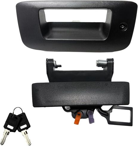 22755305 Locking Tailgate Handle Latch w/Bezel & Lock Cylinder Compatible with 2007-2014 Chevrolet Silverado 1500 2500 HD 3500 HD | GMC Sierra 1500 2500 HD 3500 HD Tailgate Lock Assembly in Kuwait