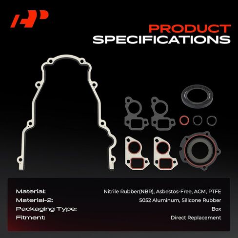A-Premium Engine Timing Cover Gasket Set Compatible with Chevrolet Silverado 1500 2500 3500 HD Classic, Impala & GMC Sierra & Buick & Cadillac & Avanti & Hummer & Isuzu & Pontiac & Saab & Workhorse in Saudi Arabia