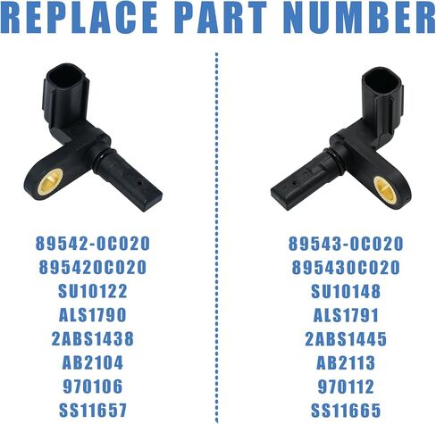 4 قطعة ABS مجموعة مستشعر سرعة العجلات متوافق مع 2007-2017 مستشعر Toyota Tundra ABS # OE ALS1790,ALS1791/89542-0C020,89543-0C020 in Kuwait