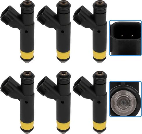 حاقن الوقود 1 ثقوب مجموعة من 6 قطعة تناسب فورد موستانج 3.8L 2000-2001 لفورد F-150 التراث 4.2L 2004 استبدال OEM 822-11162 in Saudi Arabia
