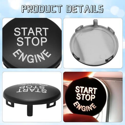QianBao Start Stop Engine Switch Button Compatible with BMW 1 3 5 6 Series X1 X3 X5 X6,E81 E90 E91 E60 E63 E84 E83 E70 E71, Ignition Start Stop Button Replacement Black in Kuwait