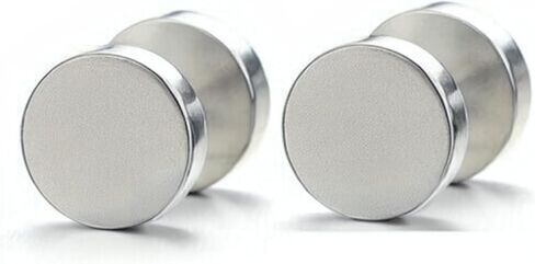 Maya's Grace Round Barbell Dumbbell Flat Back Disc Stud Earrings Unisex in Saudi Arabia
