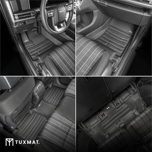 TuxMat - for Hyundai Sante Fe 6-Seater Hybrid 2024-2026 Models - Custom Car Mats - Maximum Coverage, All Weather, Laser Measured - This Full Set Includes 1st, 2nd and 3rd Rows in Saudi Arabia