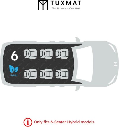 TuxMat - for Hyundai Sante Fe 6-Seater Hybrid 2024-2026 Models - Custom Car Mats - Maximum Coverage, All Weather, Laser Measured - This Full Set Includes 1st, 2nd and 3rd Rows in Saudi Arabia