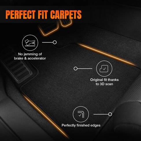 Car Floor Mat, Compatible with 2005-2010 Mercedes-Benz SLK Class, Nylon Black Floor Liner Carpet Set, 2PCS in Kuwait