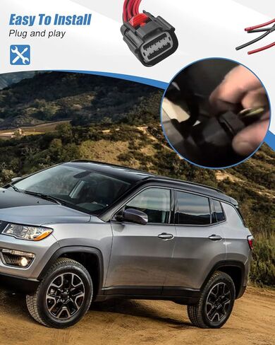 Headlights Pigtail Connector Wire Harness Compatible with Jeep Compass 2017-2021 Replace 55112706AF in Saudi Arabia