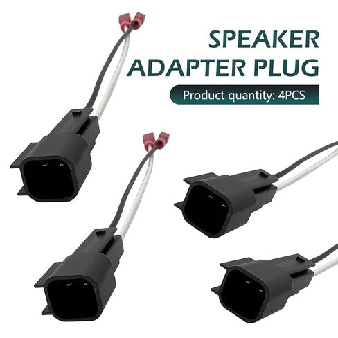 4 PCS Speaker Wiring Harness, Car Door Speaker Wire Cable Adapter, 72-5600 Insulated Sheath Audio Adapter Replacement, Compatible with Ford Focus Chevy Mazda (Black) in Kuwait