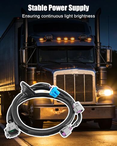 Headlight Wiring Harness Fit for Peterbilt 386 2005-2015 387 1999-2010, Replace 61A3002-0474 1-34267, 2PCS Headlight Accessories in Kuwait