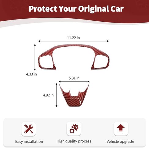 for Bronco Sport Steering Wheel Red Carbon Fiber Trim Cover for Bronco Sport 2021-Present Red Carbon Fiber Grain Interior Accessories in Saudi Arabia