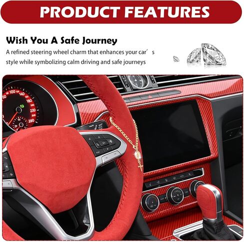 Cross for Car Steering Wheel Charm,Stylish Steering Wheel Rosary Charm as Car Mirror Hanging Accessories,Personalized Cars Cross for Steerings Wheels Christian Cars Accessories in Kuwait