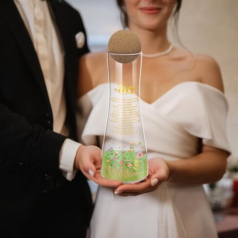 Cinrobiye Unity Sand for Wedding Ceremony Set Wedding Sand Ceremony Kit with Glass Vase Cork Stopper for Unity Ceremony Ideas,Anniversary & Engagement Keepsake (Flower) in Saudi Arabia