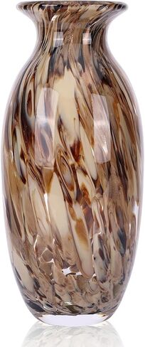 Hand Blown Glass vase, Blue Green Wide Mouth vase, Contemporary Glass Art Suitable for Display on Living Room Dining Tables, in Offices, bathrooms, Coffee Tables and hallways. in Saudi Arabia