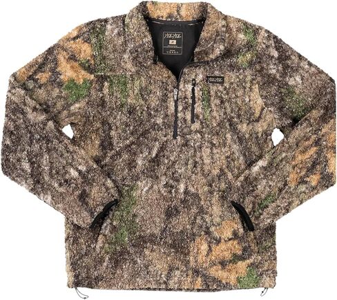 سترة Yee Yee Apparel بلوفر شيربا - سترة صوف شيربا نصف سحاب مموهة للرجال مع جيبين وحزام خصر مطاطي (متوسط) in Kuwait