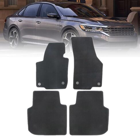 Priprilod Car Floor Mats Full Set Compatible with Volkswagen Passat 2012 2013 2014 2015 2016 2017 2018 2019 | Waterproof，All-Weather Protect | with Non-Slip Backing，Black Floor Liner Car Accessories in Saudi Arabia