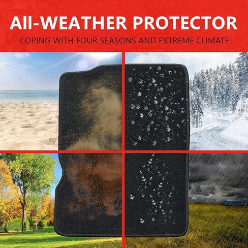 Priprilod Car Floor Mats Full Set Compatible with Volkswagen Passat 2012 2013 2014 2015 2016 2017 2018 2019 | Waterproof，All-Weather Protect | with Non-Slip Backing，Black Floor Liner Car Accessories in Saudi Arabia