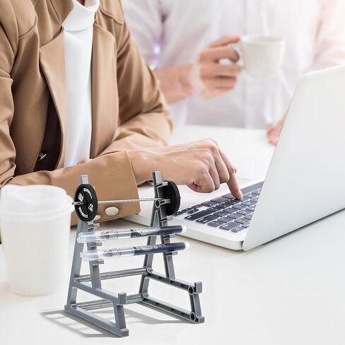 Squat Rack Pen Holder, Mini Barbell Desk Toy, Gym Them Grey funny pen holder, for Gym Lovers Men, for Storing Office Writing Supplies in Kuwait