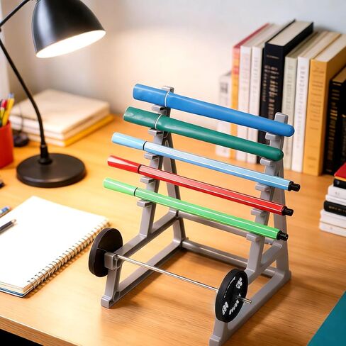 Squat Rack Pen Holder, Mini Barbell Desk Toy, Gym Them Grey funny pen holder, for Gym Lovers Men, for Storing Office Writing Supplies in Kuwait