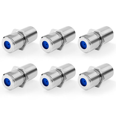 VCE 3GHz Coaxial Cable Connector Nickel Plated, Coax Female to Female Connector for RG6/RG59 Coaxial Cable Extend, 6 Pack in Kuwait