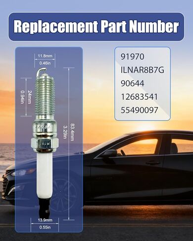 91970 Iridium Platinum Spark Plugs Fit for Buick Cascada Encore Fit for Chevy Cruze Equinox Trax Malibu Fit for GMC Terrain, Replace ILNAR8B7G 4 Pack in Kuwait