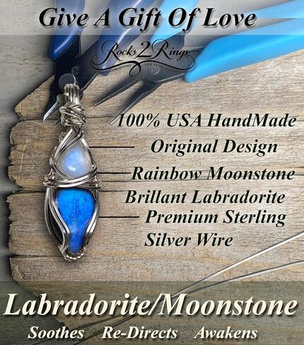 New Beginnings Moonstone Bracelet for Women with Labradorite | Motivational Gifts for Moms Sisters Teens Handmade in Arizona | Labradorite Bracelet | Meaningful Labradorite and Moonstone Bracelet in Saudi Arabia